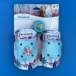 Disney Frozen 2 Protective Gear Elbow Knee Pads & Bike Bell Set NEW